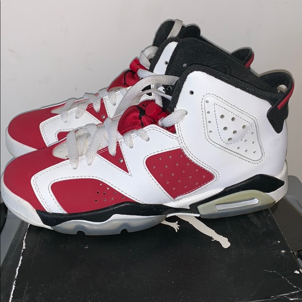 Carmine 6 Air Jordan red white and black